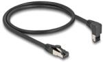 Delock RJ45 hálózati kábel Cat. 8.1 S/FTP 90 fokban felfelé hajló / egyenes 0, 5 m fekete (80393)