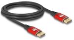 Delock DisplayPort kábel 8K 60 Hz 2 m piros fém (80605)