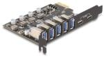 Delock USB 5 Gbps sebességű PCI Expressz x1 kártya - 5 db. külső Á-típusú + 2 db. külső USB Type-C anya (90346)