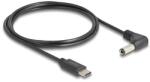 Delock USB Type-C tápkábel - DC 5, 5 x 2, 5 mm méretű apa hajlított 1, 5 m (85399)