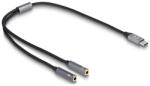 Delock Fejhallgató adapter USB Type-C apa DAC 24 Bit / 96 kHz Hi-Res - 2 db. 3, 5 mm-es, 3 tűs sztereo jack anya (66616)