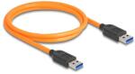 Delock USB 5 Gbps kábel A-típusú USB apa - A-típusú USB apa kötött felvételre 1 m narancs színű (87962)