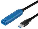 LogiLink USB 3.2 Gen1 kábel, USB-A/M-USB-A/F, erősítő, fekete/kék, 20 m (UA0400)