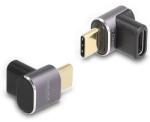 Delock USB Adapter 40 Gbps USB Type-C PD 3.0 100 W csatlakozódugóval - csatlakozóhüvellyel, ívelt 8K 60 Hz fém kompakt (60059) - dellaprint