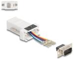 Delock D-Sub 9-tűs dugó RJ12 anya összekötő adapter fehér (67073)