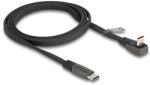 Delock USB 2.0 Laposkábel USB Type-C apa - USB Type-C apa USB Type-C apa hajlított PD 3.0 60 W 1 m fekete (80751)