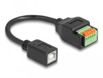 Delock B-típusú USB 2.0 kábel anya - terminal block adapter lenyomó gombbal 15 cm (66250) - dellaprint