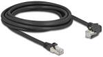 Delock GigE kamera kábel RJ45 apa 90 -ban hajlított csavarokkal - RJ45 apa Cat. 6 S/FTP 3 m fekete (80923) - dellaprint