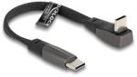 Delock USB 2.0 Laposkábel USB Type-C apa - USB Type-C apa USB Type-C apa hajlított PD 3.0 60 W 14 cm fekete (80750)