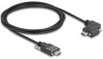 Delock USB 2.0 kábel USB Type-C apa csatlakozó csavarokkal - USB Type-C apa csatlakozó csavarokkal ívelt bal / jobb PD 3.0 60 W 2 m (80957)