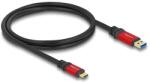 Delock USB 10 Gbps kábel USB A-típusú apa - USB Type-C apa 1 m piros fém (80617)