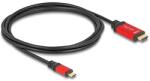 Delock USB Type-C - HDMI kábel (DP Alt Mode) 8K 60 Hz-hez HDR funkcióval 2 m piros (80096)