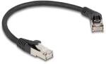 Delock RJ45 hálózati kábel Cat. 6A S/FTP 45 -ben jobbra hajlított apa egyenes apa 0, 25 m fekete (80487)