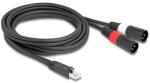 Delock Adapter RJ45 kábel apa - 2 XLR 3 tűs apa fekete színű 2 m (88173)