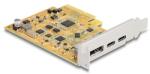 Delock PCI Express x4-kártya - 1 x külső, USB Type-C 10 Gbps-es csatlakozóhüvely + 1 x külső, USB Type-C 10 Gbps-es csatlakozóhüvely (90161)