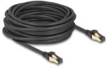 Delock RJ45 hálózati kábel Cat. 6A apa - apa S/FTP fekete 10 m - Cat. 7 nyers kábellel, mely alkalmas bel- és kültéri használatra (80252)