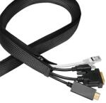 LogiLink Kábelhüvely cipzárral, Poliészter, O 50 mm, fekete, 5 m (KAB0083)