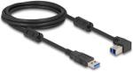Delock USB 5 Gbps kábel A-típusú apa - B-típusú apa 90 felfelé néző csatlakozóapaval 2 m (81105)