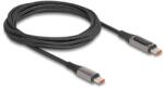 Delock USB 2.0 Kábel USB Type-C apa - apa csatlakozóval tápmérővel, PD 3.0 100 W, 2 m (86809)