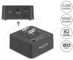 Delock USB 20 Gbps M. 2 dokkoló állomás 2 db. M. 2 NVMe PCIe SSD-hez klónozó és törlő funkcióval (64300)