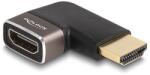 Delock HDMI adapter apa - anya 90 balra hajlítva 8K 60 Hz szürke fém (60082)