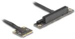 Delock adapter Mini PCIe apa PCIe 3.0 x8 slot 90 -os szögben, 20 cm-es kábellel (81295)