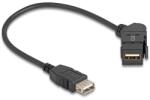 Delock USB 2.0 A-típusú panel tartó anya 45 -ban hajlított A-típusú anya 30 cm kábellel fekete (67152)