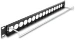 Delock 19 D-típusú patch panel húzásmentesítéssel, 16 porttal 1U fekete (67058)