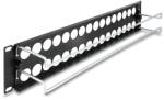 Delock 19 D-típusú patch panel húzásmentesítéssel, 32 porttal 2U fekete (67057)