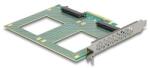 Delock PCI Express 4.0 x8 kártya - 2 x belső U. 2 NVMe SFF-8639 - elágazás (H x Sz 144 x 122 mm) (90162) - dellaprint