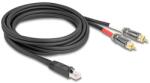 Delock RJ45 adapter kábel apa - 2 x RCA apa fekete, 2 m (88171)