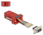 Delock D-Sub 9-tűs anya RJ45 anya összekötő adapter piros (67106)