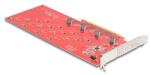 Delock PCI Express x16 kártya - 4 x belső NVMe M. 2 Key M 110 mm - elágazás (90617)