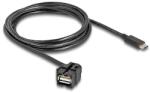 Delock Keystone modul, USB 2.0 A-anya > USB Type-C apa 250 , kábellel 1, 5 m (88057)