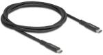 Delock USB 20 Gbps kábel USB Type-C apa - apa PD 3.0 100 W E-Marker 1 m fekete fém (80024)