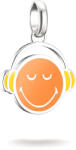 Thomas Sabo Connect SMILEYWORLD® narancssárga, fejhallgatós emoji charm - CC1297-664-8 (CC1297-664-8)