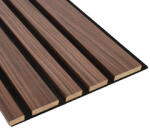 Decowall Diverse lamella falpanel - famintás falburkolat, különböző szélességű lécek, filces (260 cm x 30 cm) dió (1413061P)