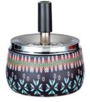 Angelo pörgős hamutartó - skandináv stílusú karácsonyi pulóver mintával, króm színű tetővel (A-405009-4)