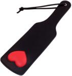 Rouge - valódi bőr, szíves paskoló (fekete) - sexshopcenter