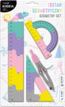 DERFORM Geometria készlet, körző és vonalzó szett, 4 db-os, lányos színű, Kidea (DFM-ZGPB20CM4KA) - mesescuccok