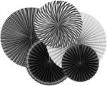 Balloons4party Set 6 decoratiuni tip evantai alb cu negru