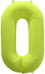 Amscan Balon folie cu numărul 0 pentru ziua de naștere - Galben neon 86 cm