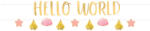 Amscan Banner Hello World - roz 176, 8 x 17, 8 cm