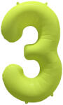 Amscan Balon folie cu numărul 3 - Galben neon 86 cm