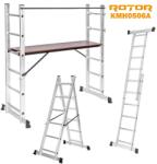ROTOR Стълба алуминиева, комбинирана тип скеле, 2x6 стъпала, 2.75 м, ROTOR KMH0506A (KMH0506A)