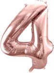  4 szám rosegold fólia lufi