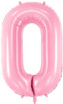  0 szám rózsaszín fólia lufi