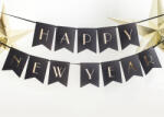  Arany-fekete happy new year transzparens