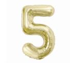  5 szám pezsgő arany fólia lufi