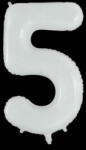  5 szám fehér fólia lufi - partyzunk